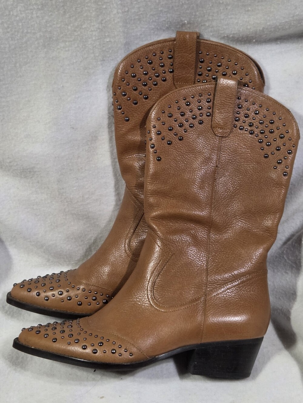 Botkier Brown New York Tammy Western Boot With Gold Accents Size 8M